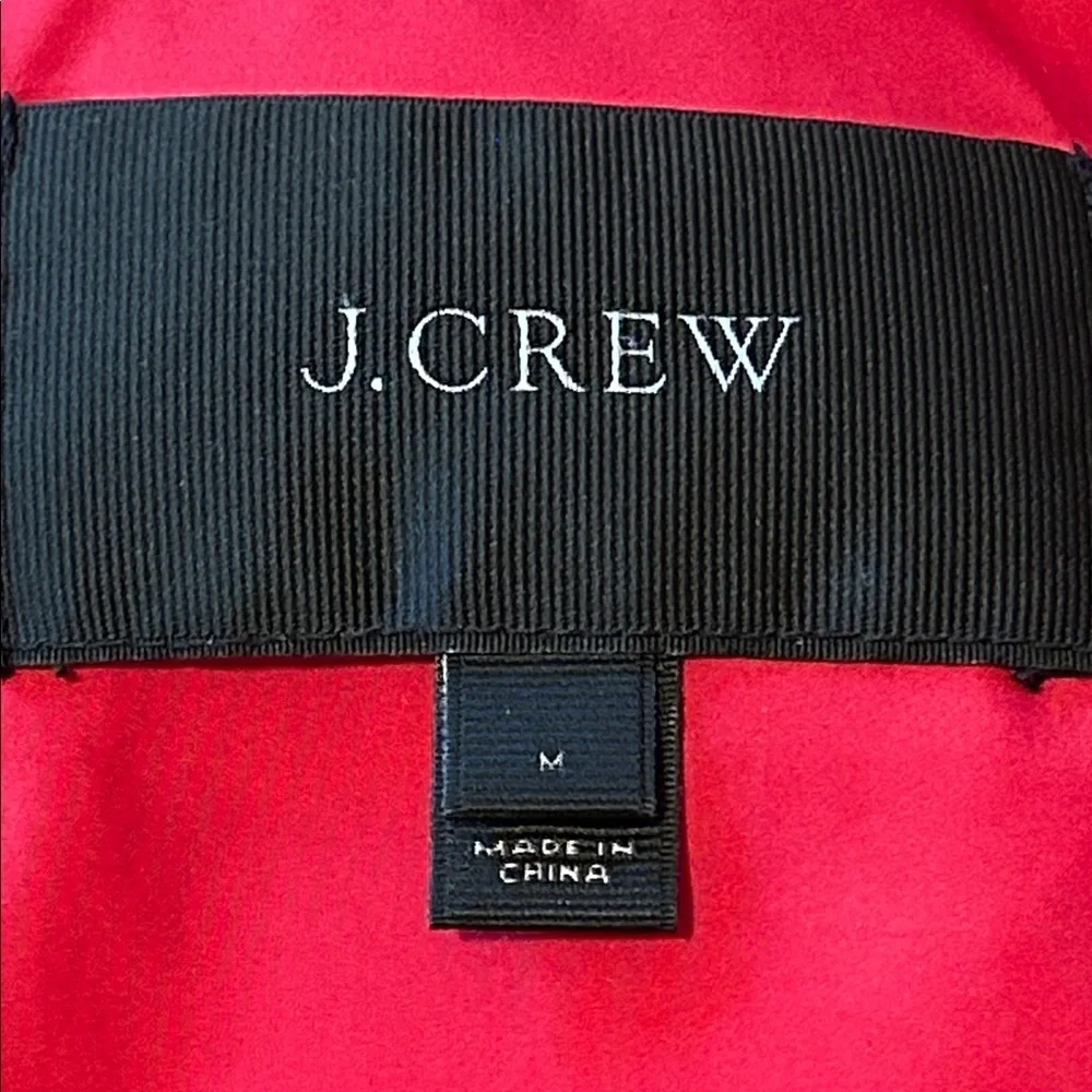 J. Crew Snowcap Quilted Down Jacket Full Zip Red Size Medium